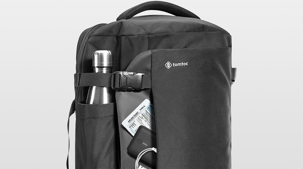 Çantë shpine udhëtimi Tomtoc Navigator T66, 40L, për laptop 17", e zezë