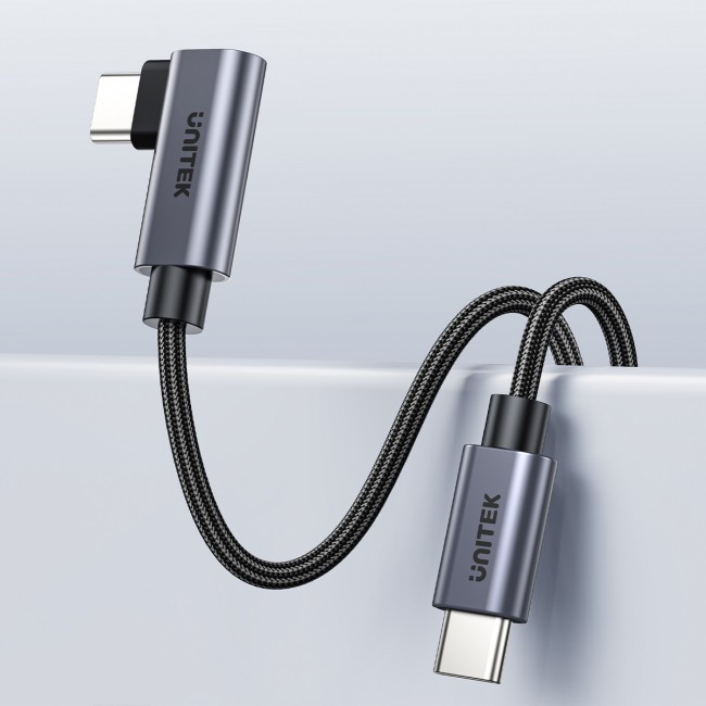 Kabllo Unitek USB-C 90° PD100W, 3m	