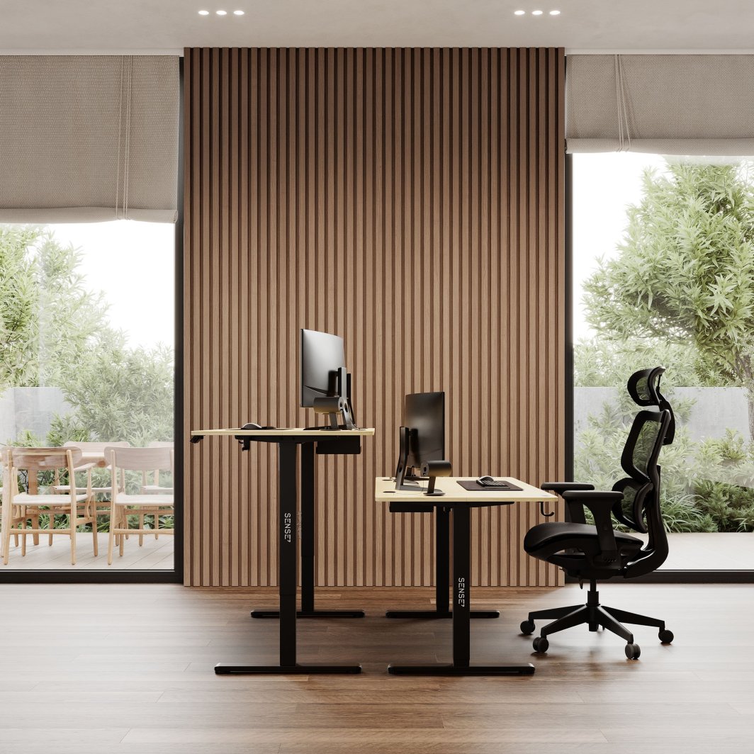 Tavolinë SENSE7 Nojo, 140cm x 70cm, e zezë/ druri e lehtë