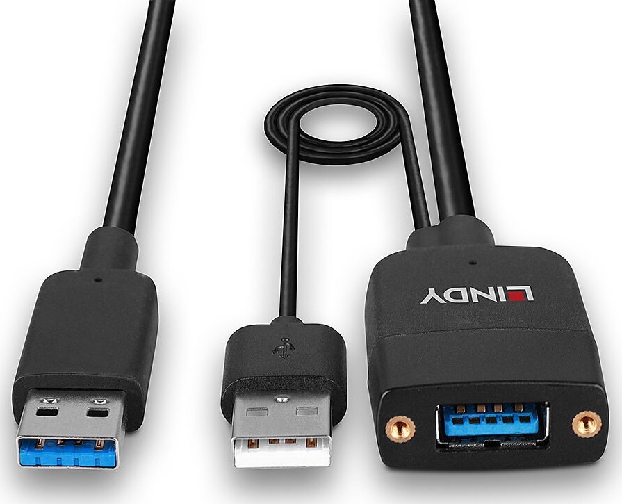 Kabllo USB Lindy Hybrid 35m, USB 3.2 Gen 2, Type A, i zi