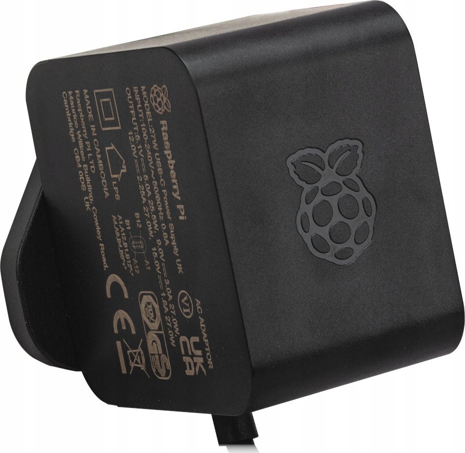 Adapter energjie Raspberry Pi Original Pi 5, 27W, USB C, i zi