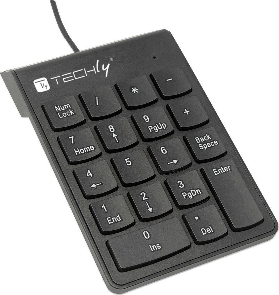 Tastierë Techly SLIM, numerike, me kabllo, PL, e zezë
