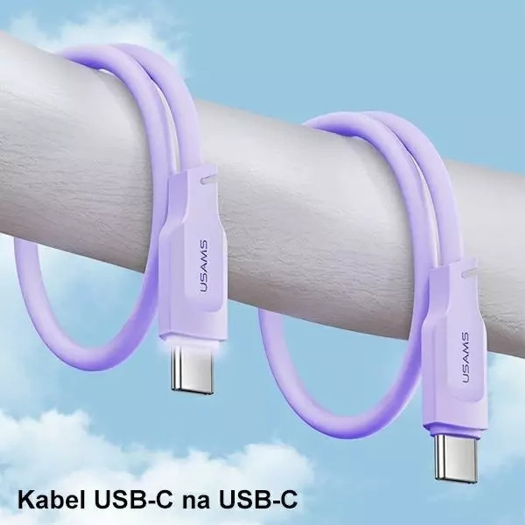 Kabllo USB Usams USB C në USB C Lithe, 1.2 m, 100W, e gjelbër