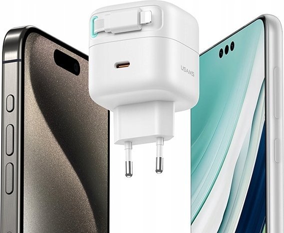 Karikues muri USAMS 1xUSB C, PD QC 35W, me kabllo Lightning, i zi