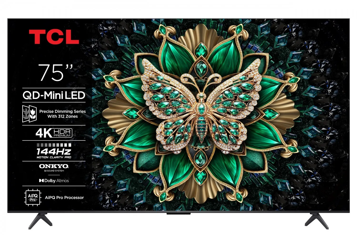 Televizor TCL 75C6K, QLED 75'' 4K, 144Hz, Google TV 2.1CH ONKYO, i zi