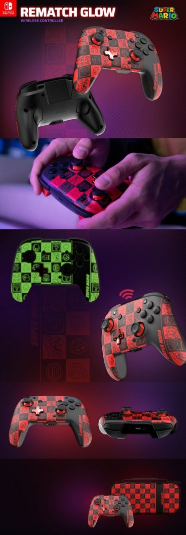 Kontroller PDP Rematch Glow in the Dark, wireless, shumëngjyrësh