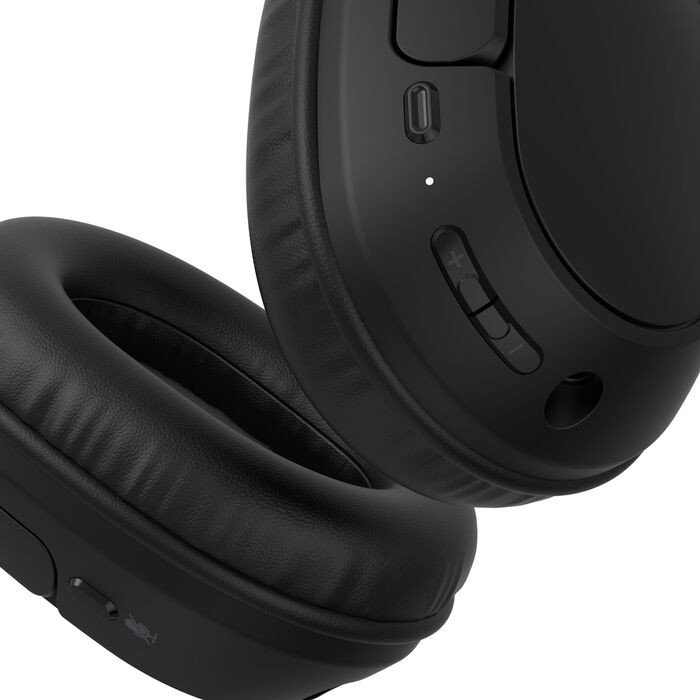 Слушалки Belkin AUD009HQBK, безжични, блутут, USB C, црни