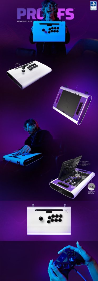 Kontroller Victrix PS5 Pro FS Arcade Fight, me kabllo, i bardhë