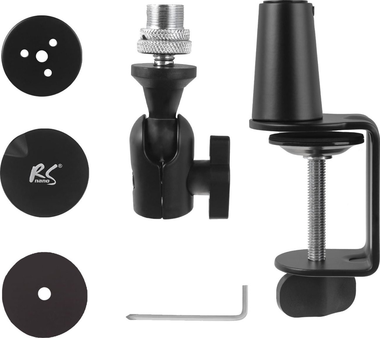 Mbajtëse mikrofoni Maclean NanoRS RS421, krah tavoline, deri 1kg, e zezë