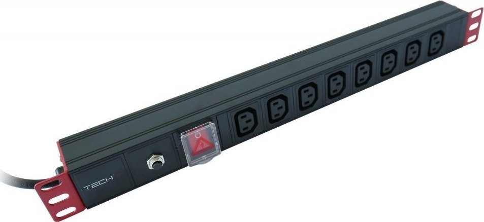 Rryp energjie rack Techly 1U, 8x C13, kabllo C14 2m, i zi