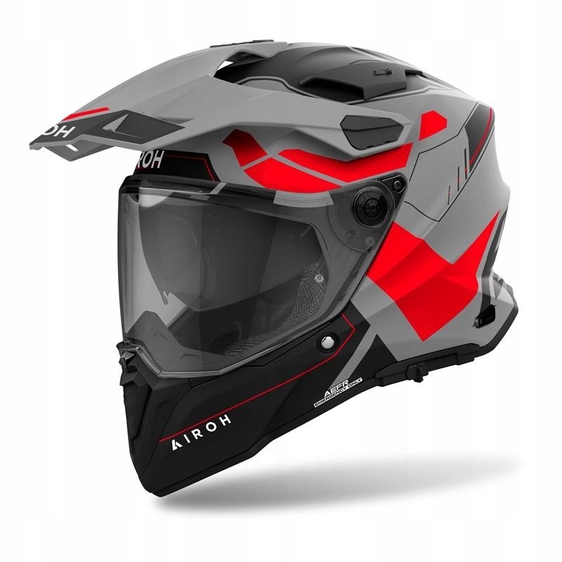 Helmetë motocross Airoh Commander 2 Reveal, madhësia 2XL, e zezë gri e kuqe