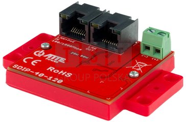 PoE Гигабитен адаптер Atte SDIP-40-120, DC/DC конвертор 12V, LAN RJ45 излез, црн