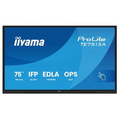 Интерактивен екран Iiyama TE7513A-B1AG, 75\", 4K Ultra HD, црн