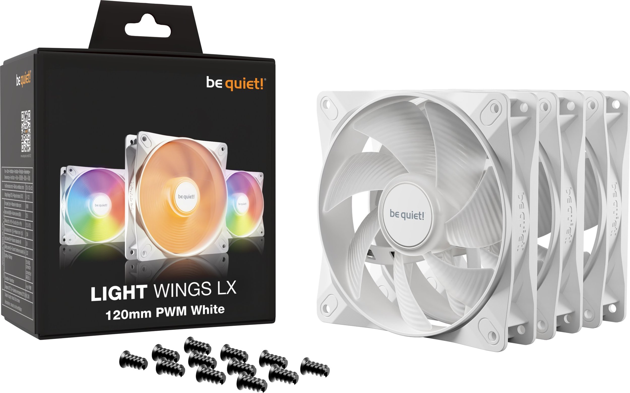 Ventilator kasë Be Quiet! Light Wings LX, 120mm PWM, set 3 copë, i bardhë