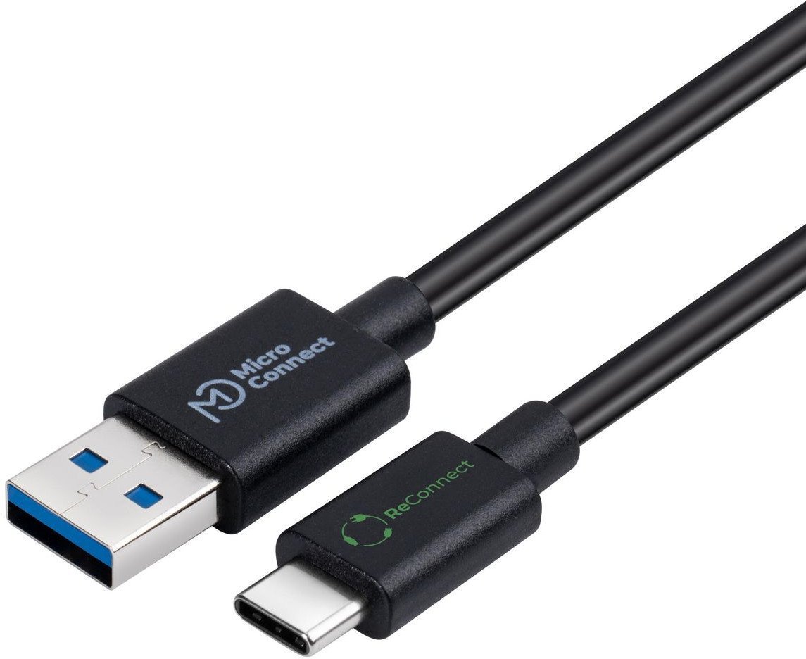 Kабел USB Microconnect ECO USB C во USB A, USB 3.2 Gen 2, 0.25m, црн