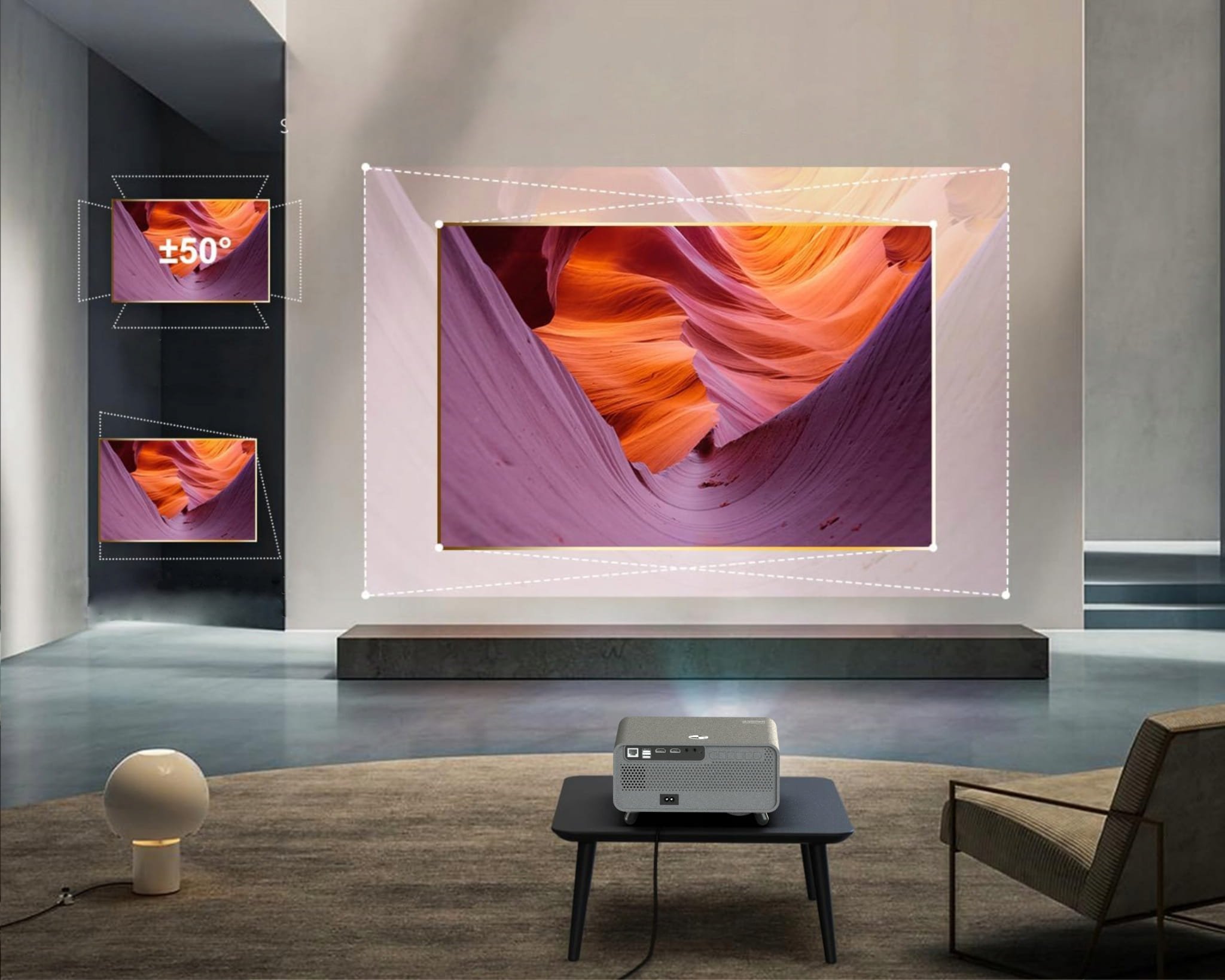 Projektor Zenwire X5, Full HD 4K, Android WiFi, 16500 lm, i bardhë