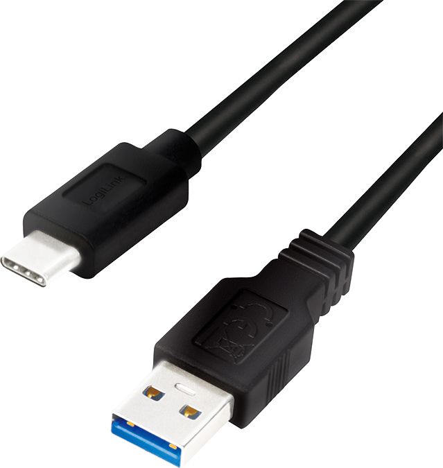 Kabllo LogiLink USB-A - USB-C, 0.5 m, e zezë