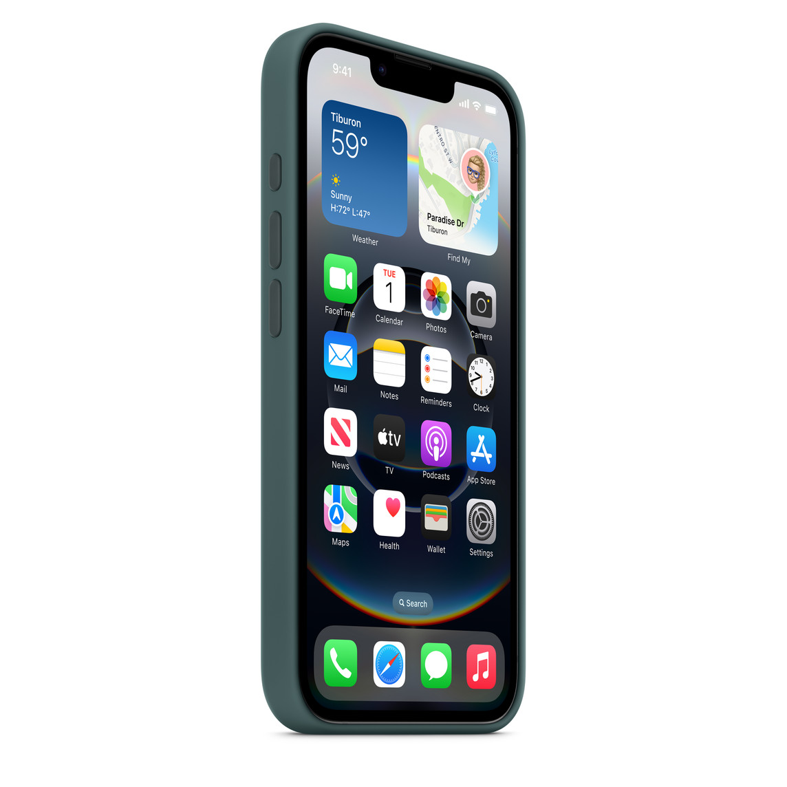 Apple iPhone 16e Silicone Case, Lake Green