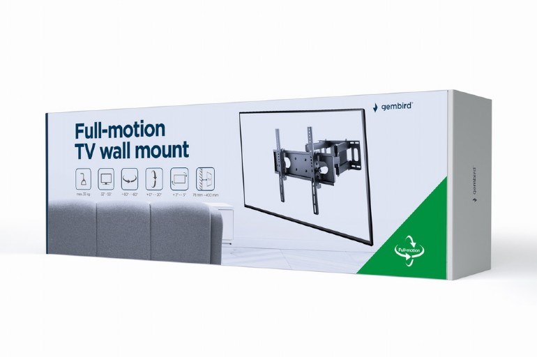 Mbajtëse muri për TV WM-55ST-04, 32"-55", VESA 400x400 mm, i zi