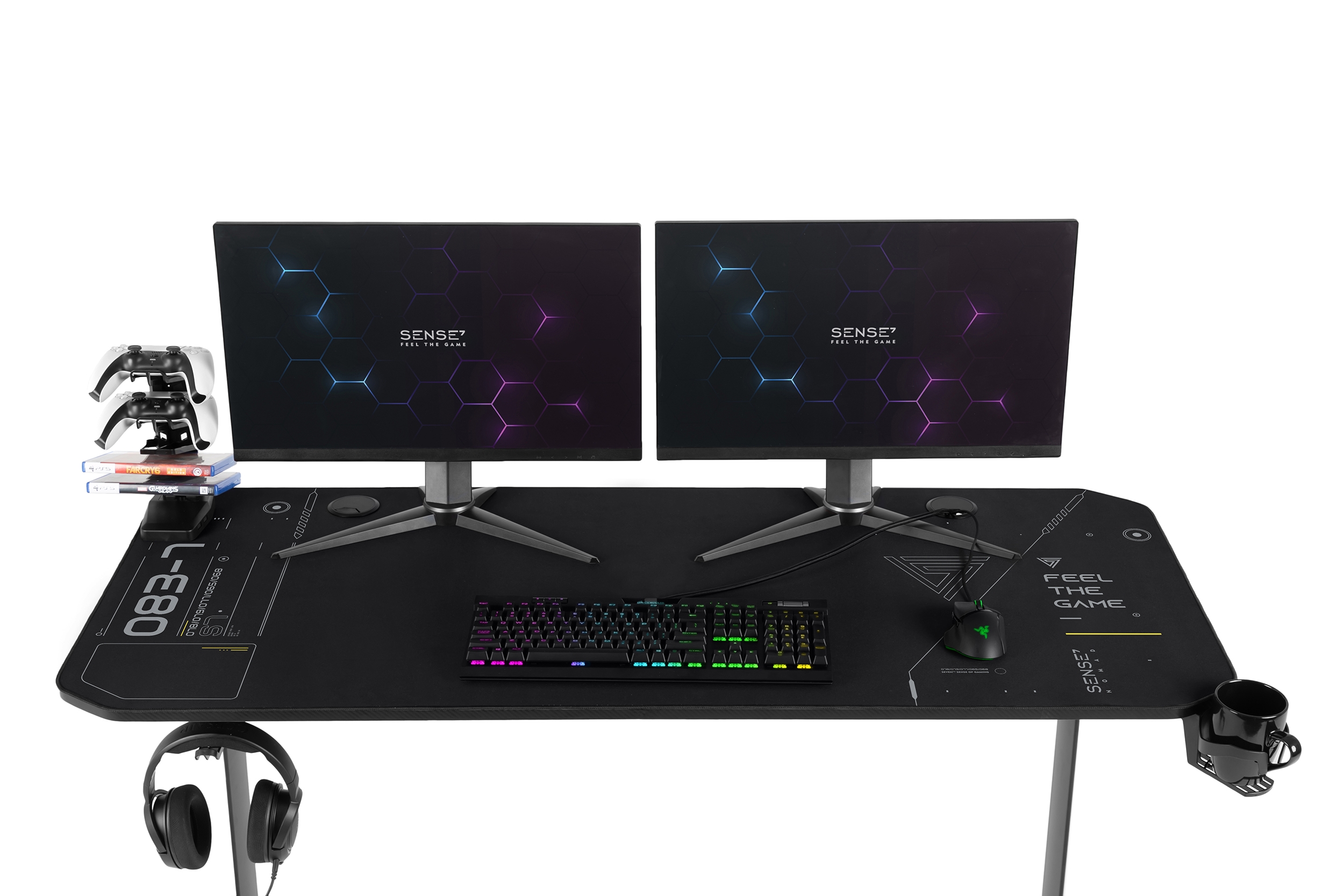 Tavolinë SENSE7 Nomad Cybernetic, 140cm x 60cm, e zezë