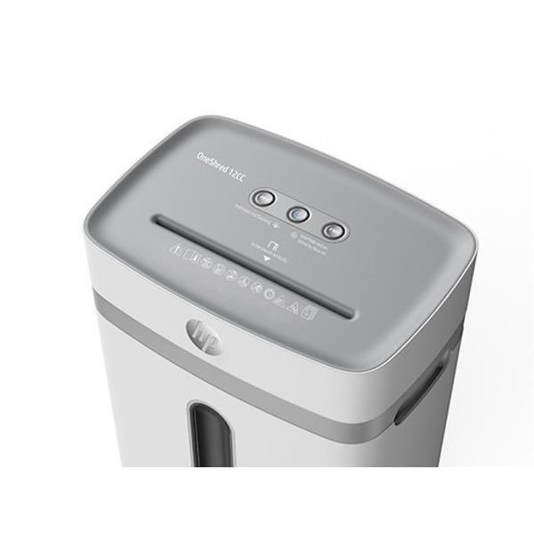 Shredder dokumentesh HP OneShred 12CC, 12 fletë, 23L, i bardhë