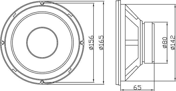 Woofer për makinë Blow B-165, 6.5", 100W, 8 Ohm