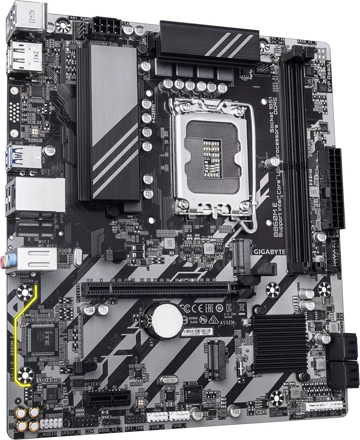 Motherboard Gigabyte B860M E, LGA1851, DDR5, Micro ATX