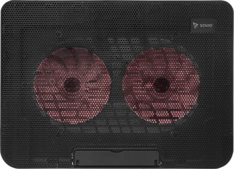 Stendë ftohëse për laptop Savio COS-02, 2 ventilatorë, LED i kuq, e zezë