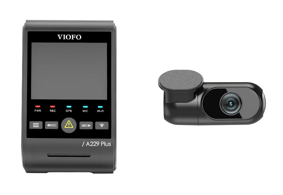 Regjistrues video VIOFO A229 Plus 2CH-G, 2K+2K, GPS, Wi-Fi, e zezë