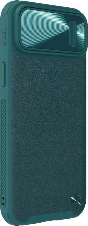 Futrollë Nillkin CamShield Leather S për Apple iPhone 14 Plus, me kapak për kamerë, e gjelbër