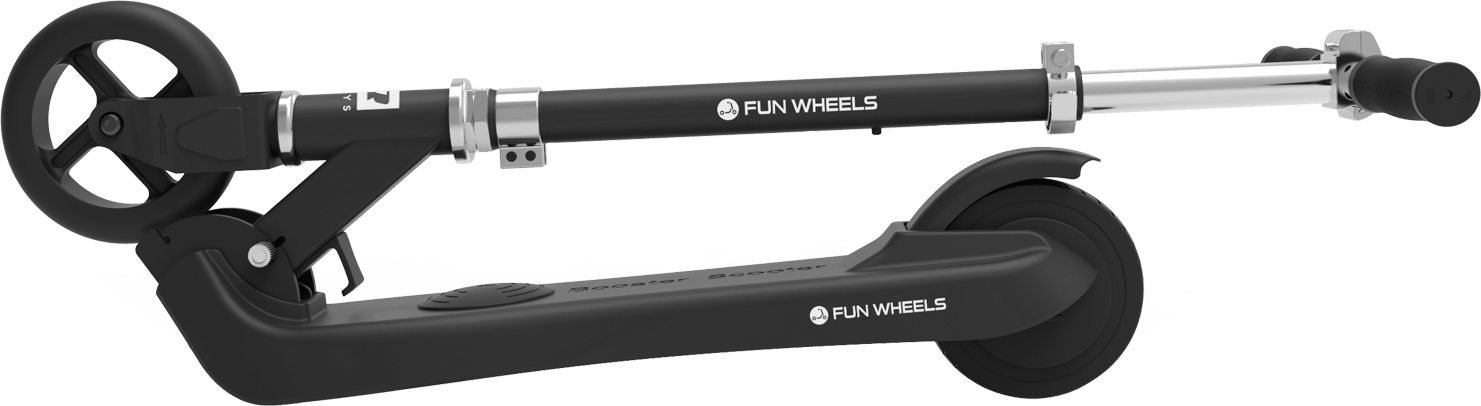 Електричен тротинет Rebel Fun Wheels, за деца, преклоплив, црн