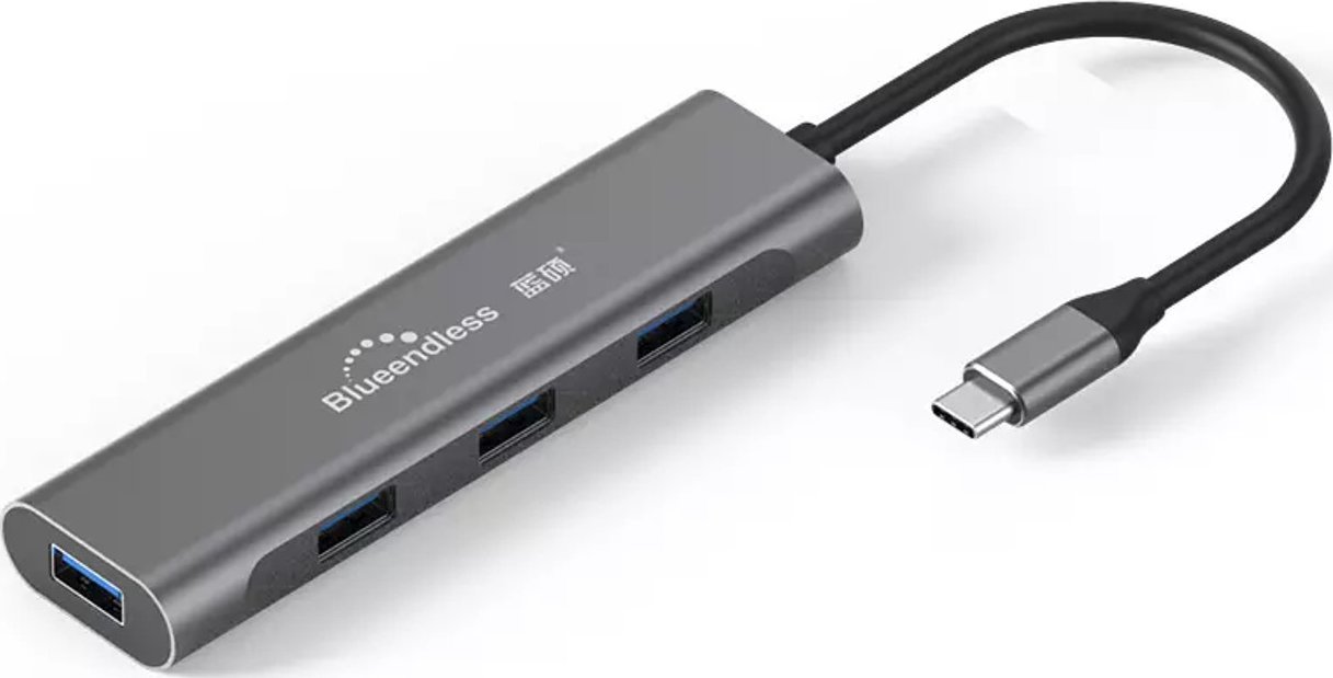 Adapter USB Type C Four in One, 2x HDMI, USB 3.0, PD 60W, gri