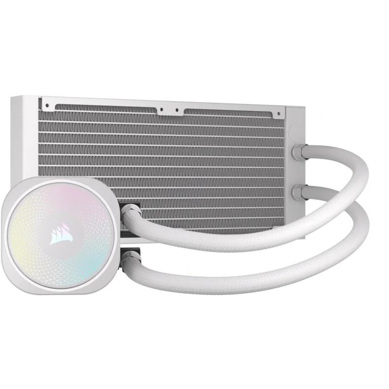 Ftohës uji për procesor CORSAIR NAUTILUS 240 RS ARGB, radiator 240 mm, ventilatorë RS120 ARGB, i bardhë
