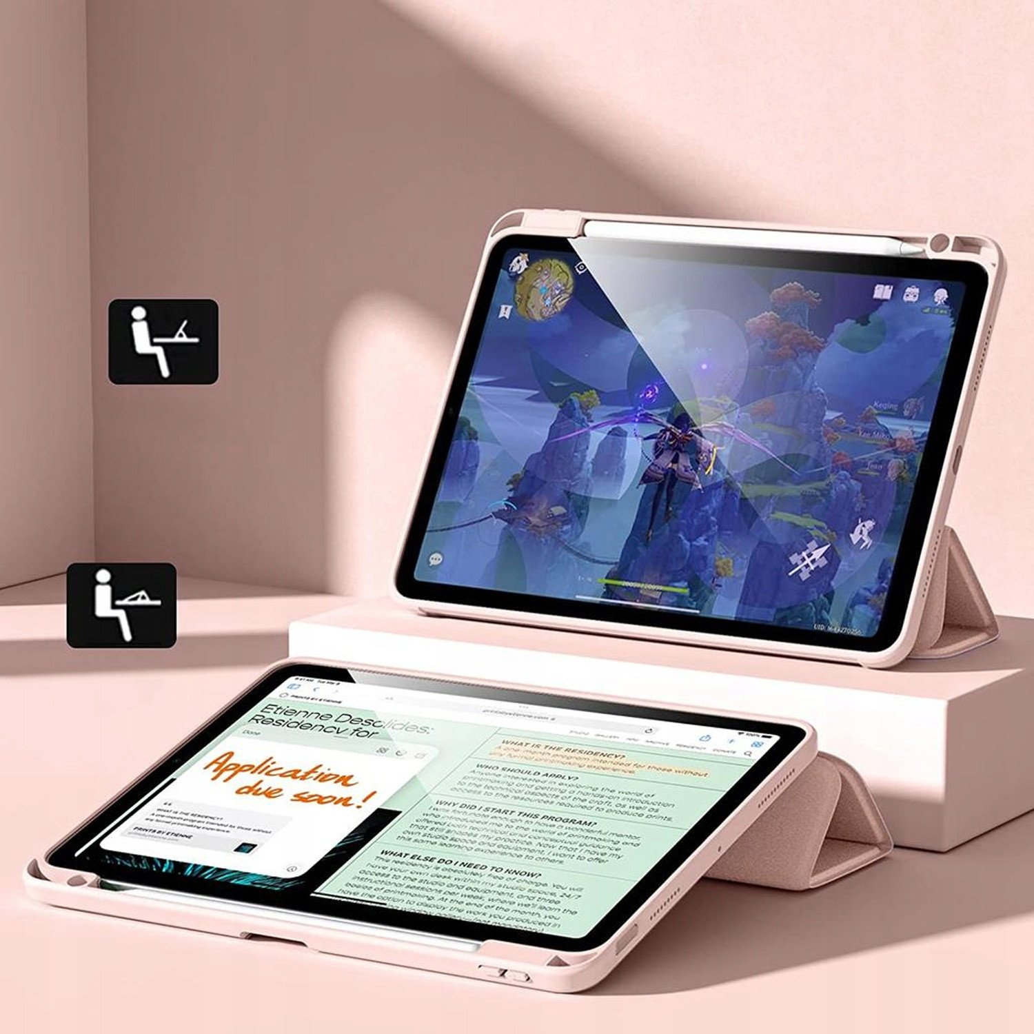 Futrollë mbrojtëse për tablet iPad Air 11 Gen 6 2024, Hard Crystal, funksion sleep wake, jeshile