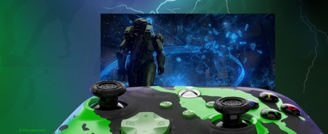 Kontroller PDP XS Rematch, me kabllo, i zi / i gjelbër