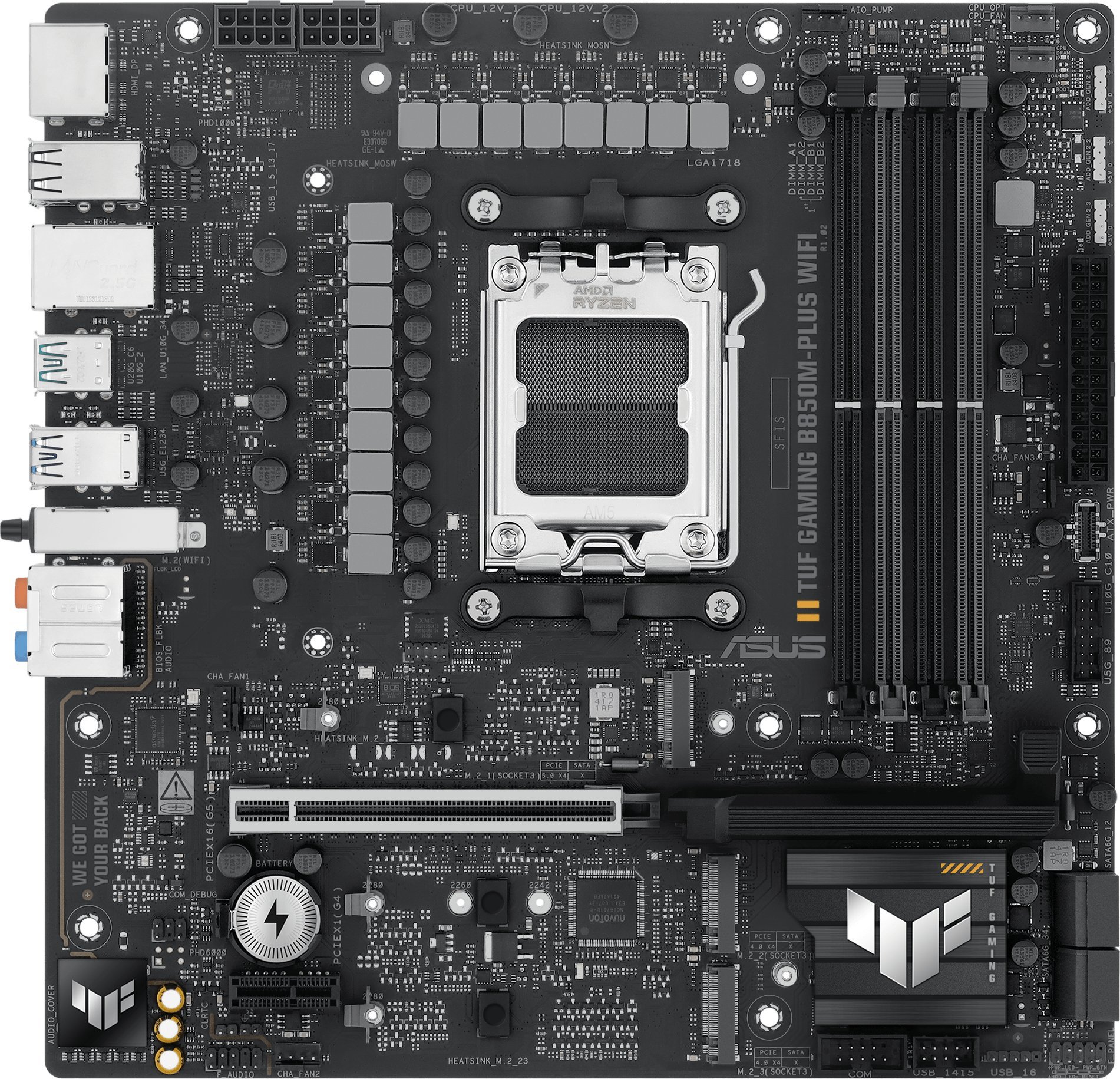 Pllakë amë ASUS TUF Gaming B850M Plus WiFi, AMD AM5, DDR5, Micro ATX