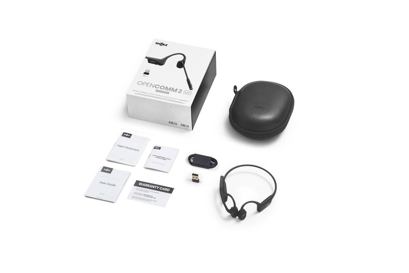 Kufje Bluetooth Shokz OpenComm 2 UC 2025, bone conduction, me mikrofon, gri