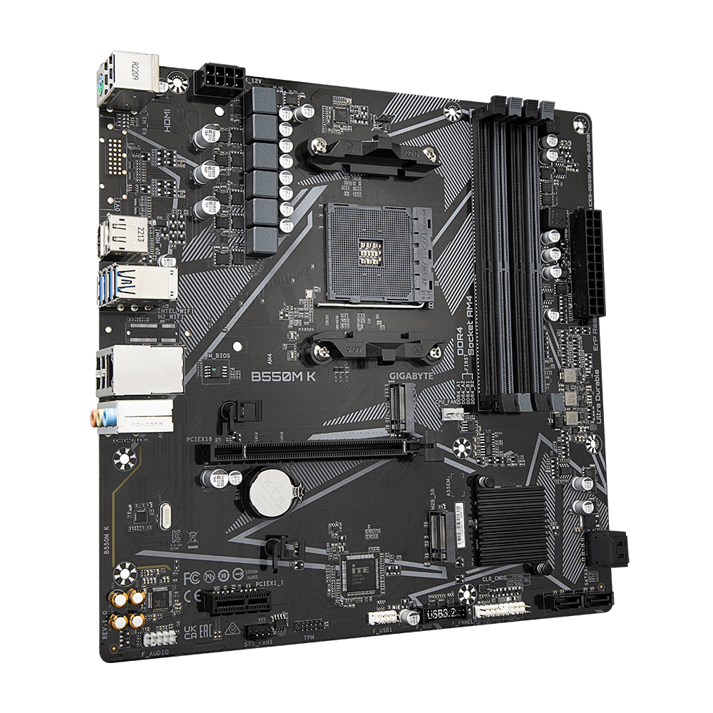 Pllakë amë Gigabyte B550M K, socket AM4, mATX, PCIe 4.0