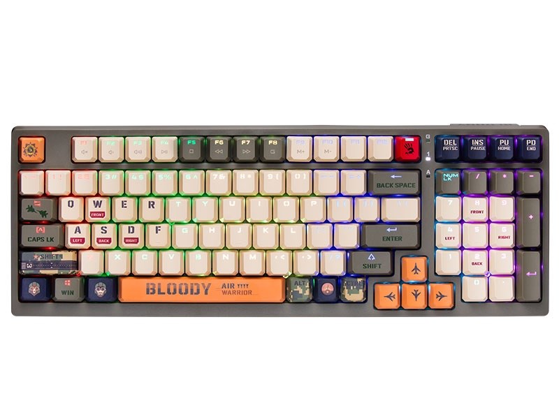 Tastierë mekanike Gaming A4 Tech BLOODY S98, USB, RGB, e gjelbër