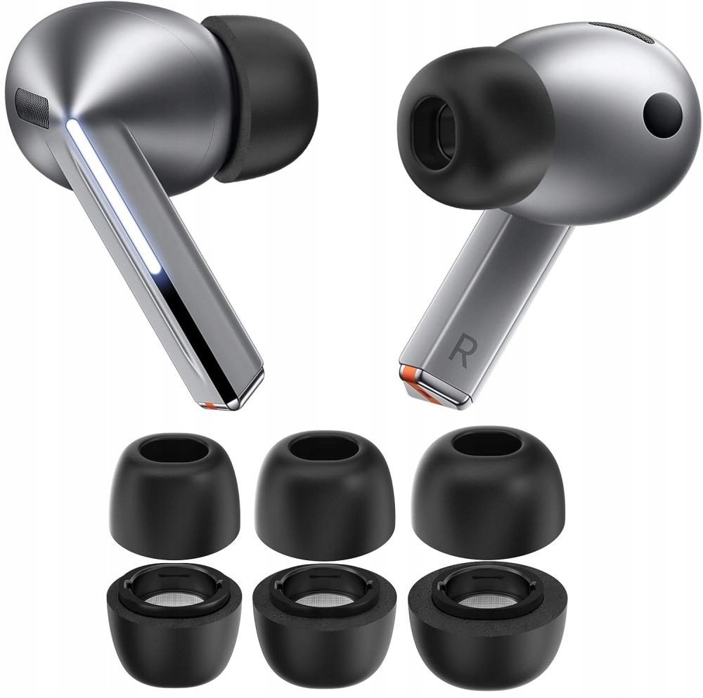 Jastëkë silikoni për vesh Tech-Protect për Samsung Galaxy Buds 3 Pro, madhësitë S M L, 3 copë, të zinj