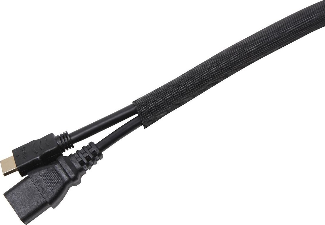 Organizues kabllosh VivoLink Flexible CableSock, diametër 38mm, gjatësi 25m, i zi