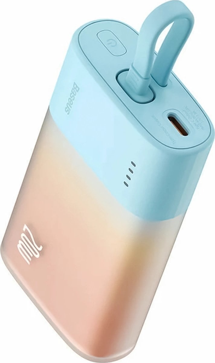 Powerbank Baseus Popsicle, 5200mAh, 20W, me kabllo Lightning të integruar