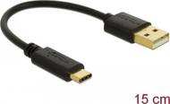 Adapter USB Delock 85354, USB A në USB C, 15 cm, i zi