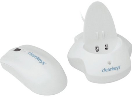 Maus CleanKeys CKM2W, wireless 2.4 GHz, 3 butona, i bardhë
