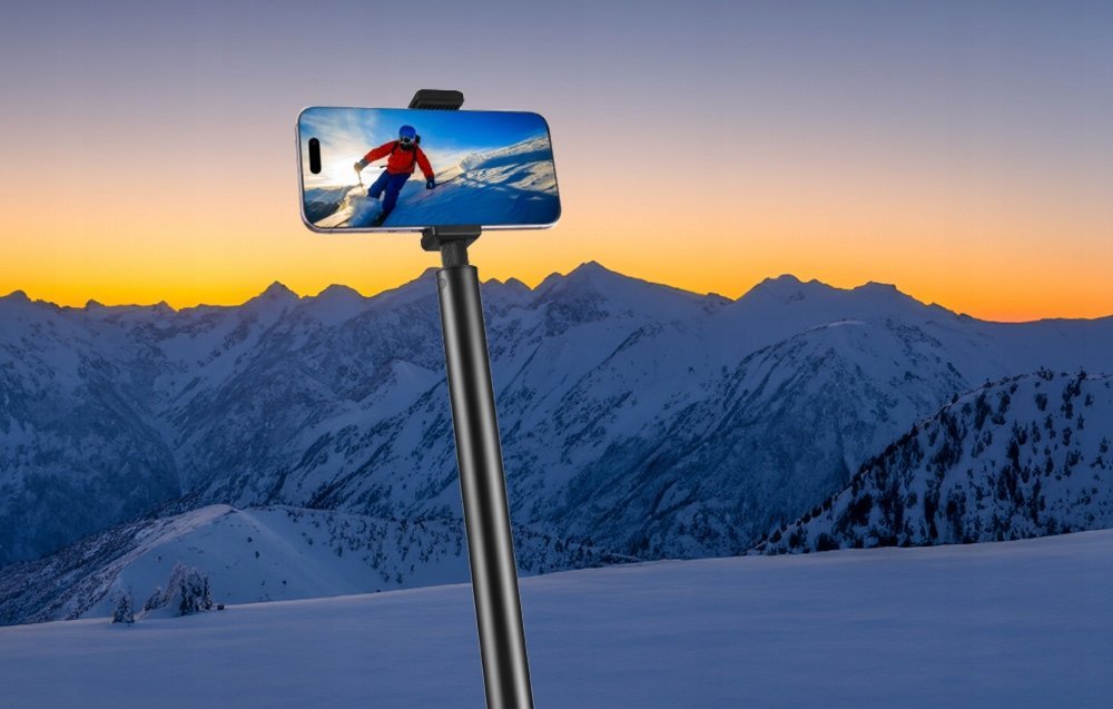 Shkop selfie Puluz 2m, metal, për Insta360 One RS X2 X3 X4, i zi