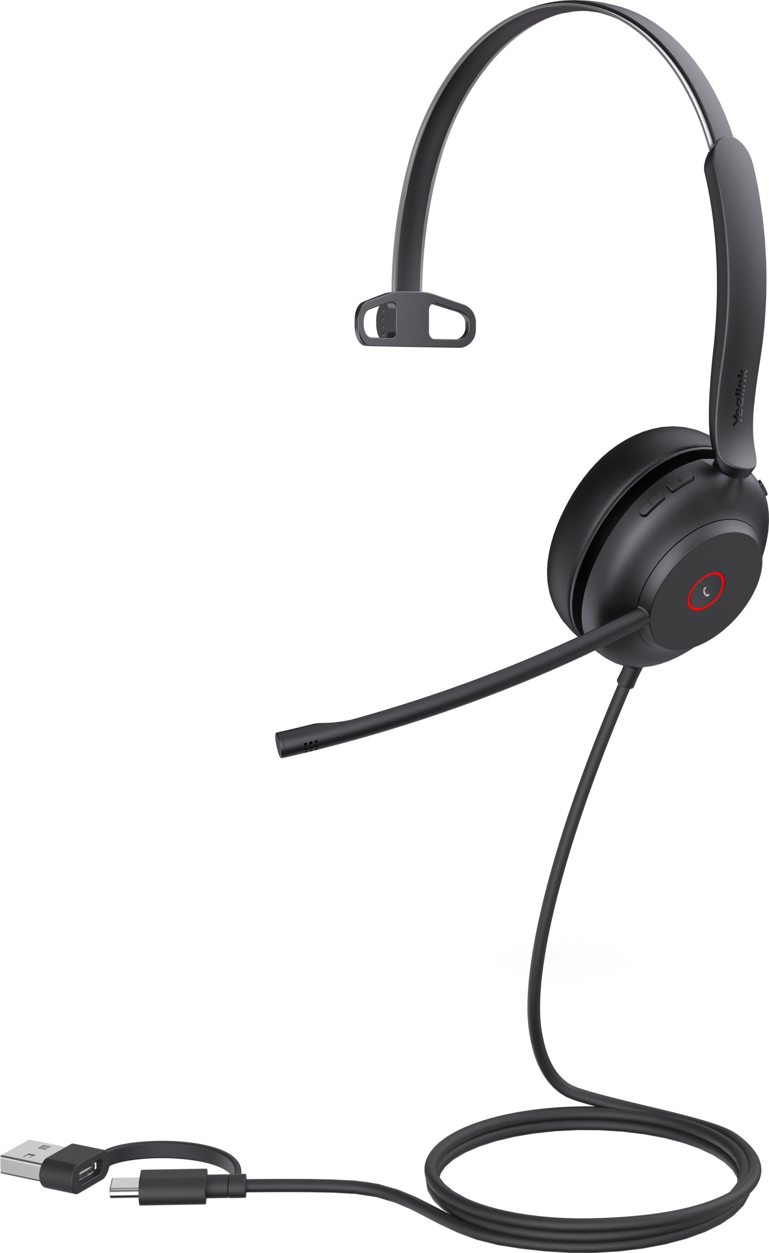 Kufje me kabllo Yealink UH37 Mono UC, USB C dhe USB A, të zeza