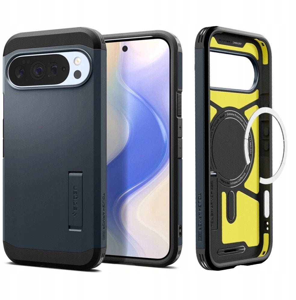 Mbulesë telefoni Spigen Tough Armor MagSafe, për Google Pixel 10 Pro XL, metal slate blu
