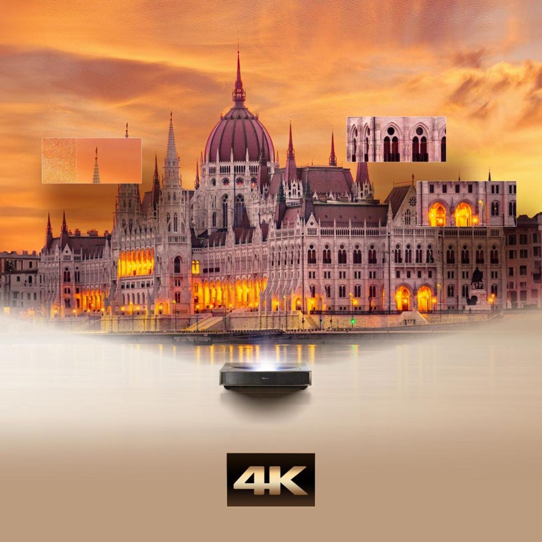 Projektor Hisense PT1, 4K Ultra HD, Trichroma laser, i bardhë