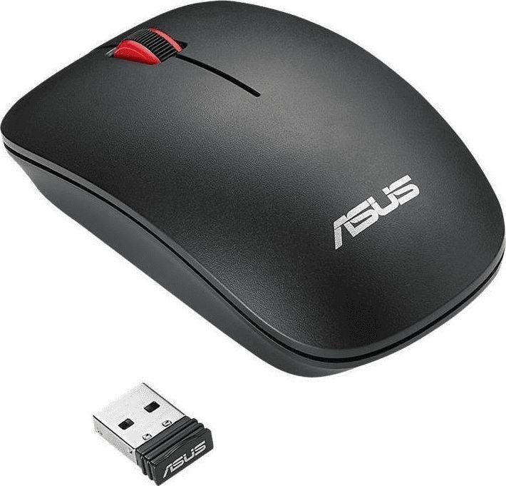 Maus Asus WT300, wireless, USB, i zi dhe i kuq