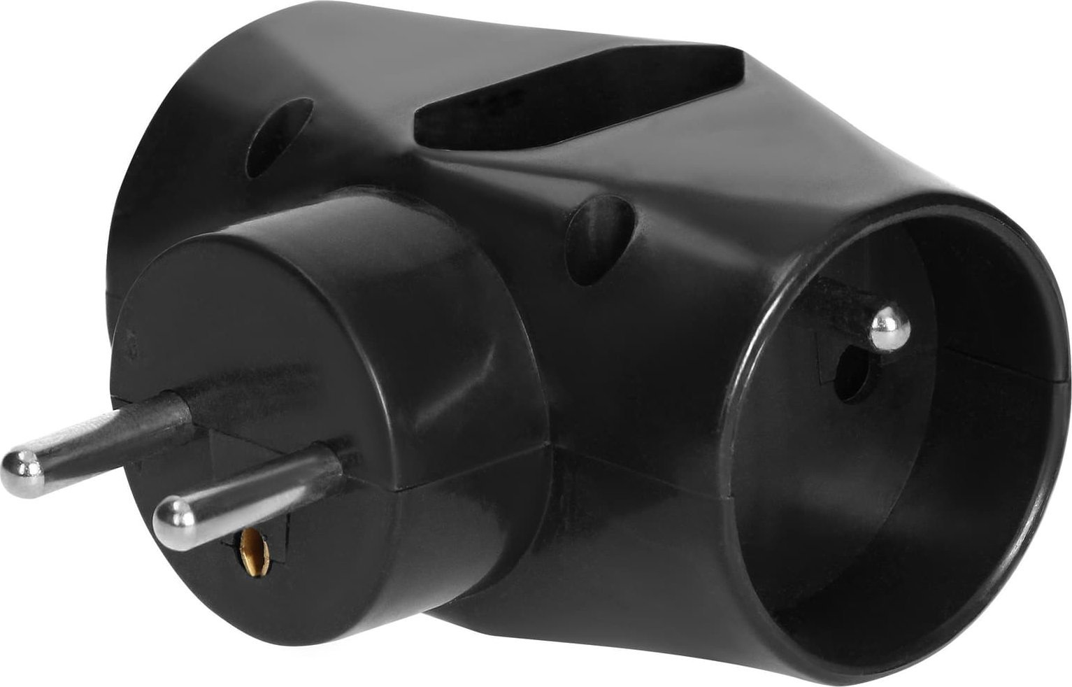 Ndarës elektrik 2x2P+Z 1x2P, i zi